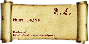 Must Lajos névjegykártya